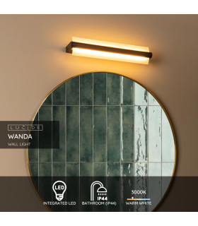 Wanda Wall light Bathroom - LED 3000K IP44 - Black-2