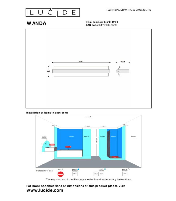 Wanda Wall light Bathroom - LED 3000K IP44 - Black-8