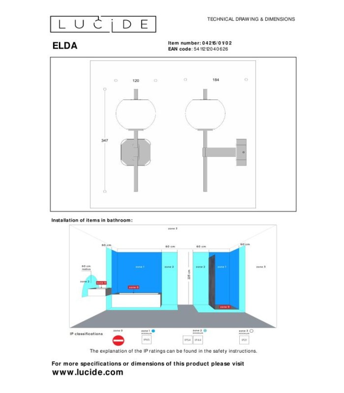 Elda Wall light Bathroom - 1xG9 IP44 - Matt Gold Brass-5