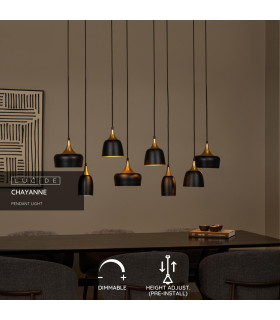 Chayanne Pendant light - 8xE14 - Black-2