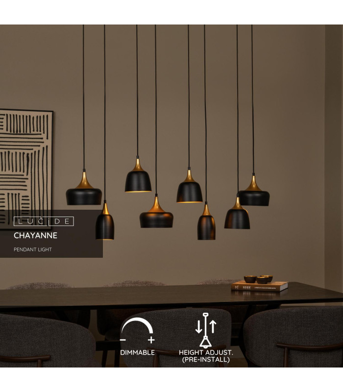 Chayanne Pendant light - 8xE14 - Black-2
