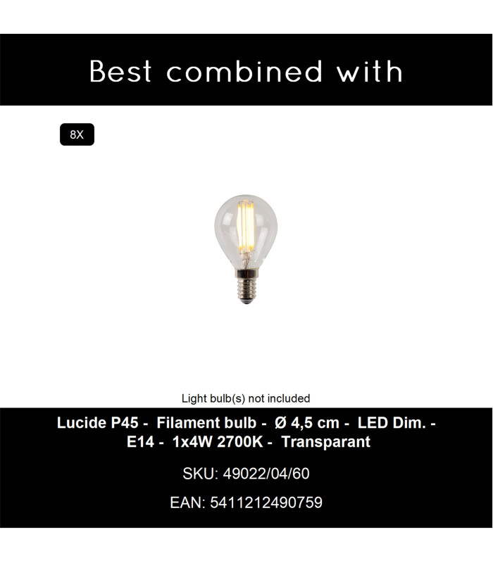 Chayanne Pendant light - 8xE14 - Black-9