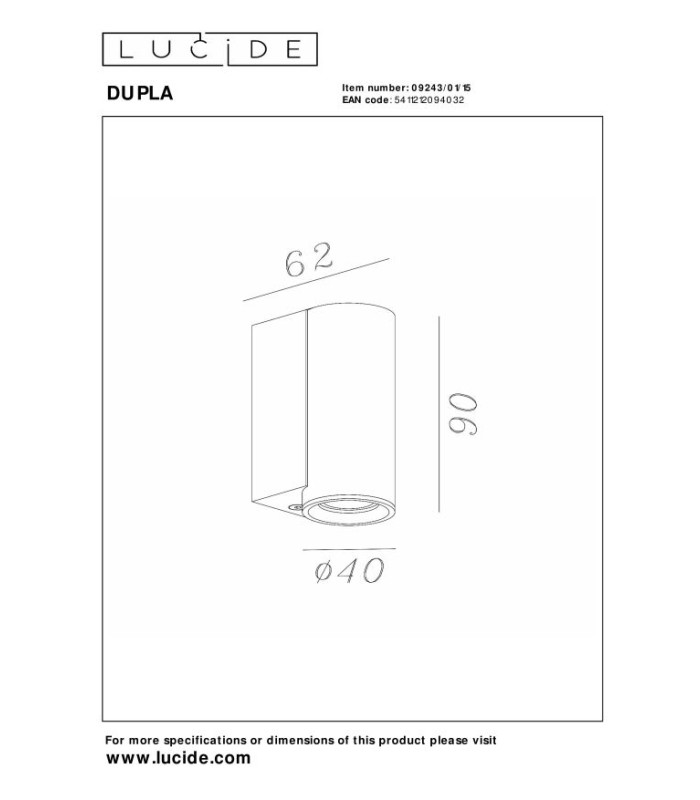 Dupla Wall spotlight Wall light - 1xGU10 (MR11) - Grey iron-5