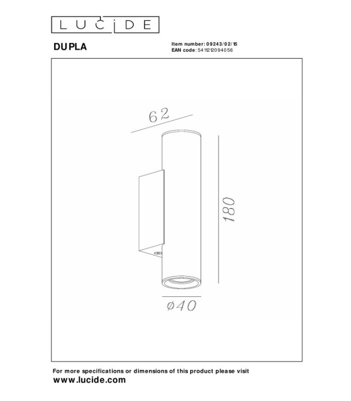 Dupla Wall spotlight Wall light - 2xGU10 (MR11) - Grey iron-4
