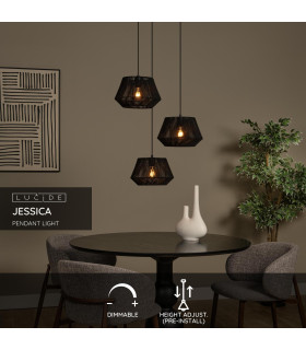 Jessica Pendant light Ø35.5cm 3xE27 - Black-2