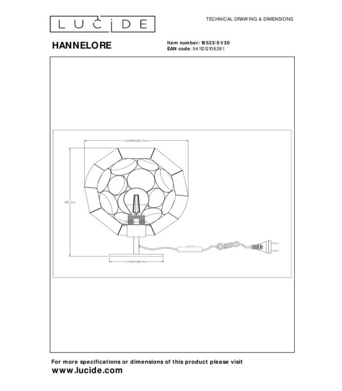 Hannelore Table lamp Ø25cm 1xE27 - Black-7