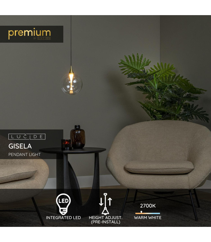 Premium Gisela Pendant light Ø16cm LED 2700K - Transparent-2