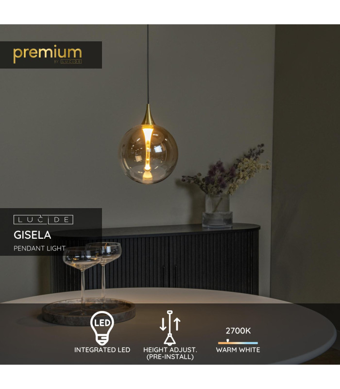 Premium Gisela Pendant light Ø16cm LED 2700K - Amber-2