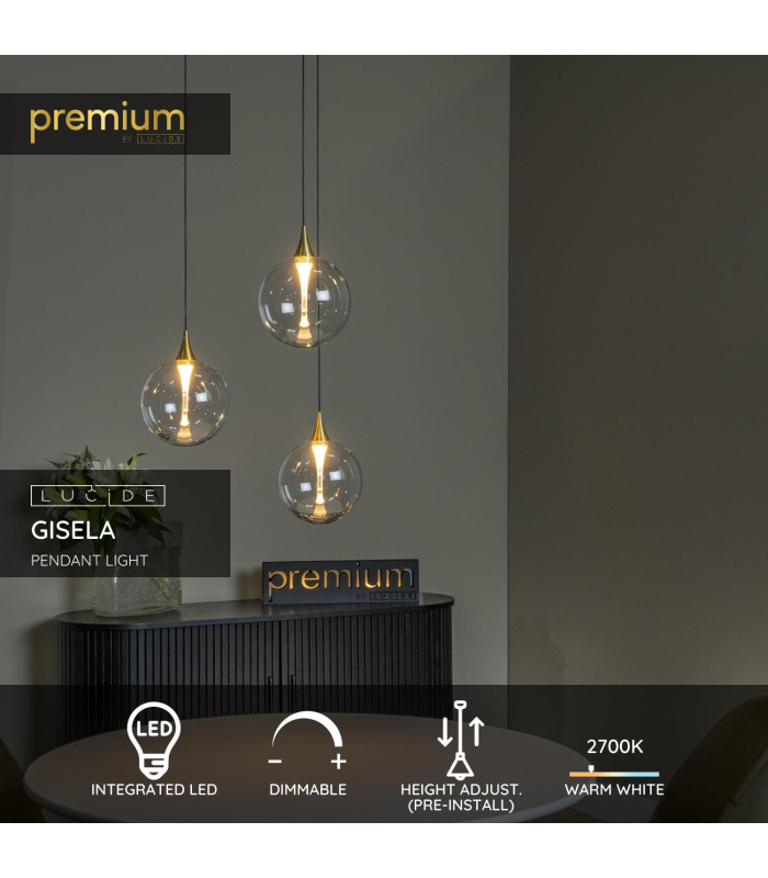 Premium Gisela Pendant light Ø36cm LED Dim. 2700K - Transparent-2