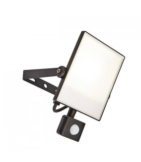 Integrated LED PIR 1 Light Outdoor Wall Light Textured Black, Frosted IP44 - 1