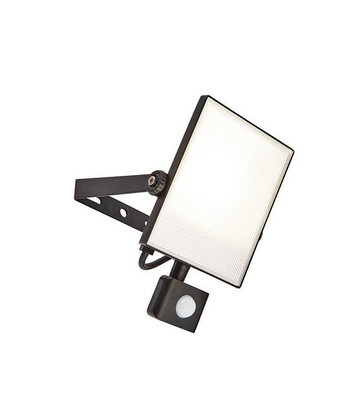 Integrated LED PIR 1 Light Outdoor Wall Light Textured Black, Frosted IP44 - 1