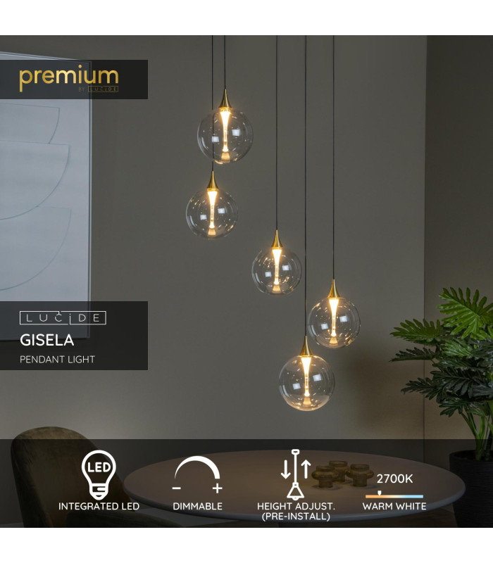 Premium Gisela Pendant light Ø48cm LED Dim. 2700K - Transparent-2