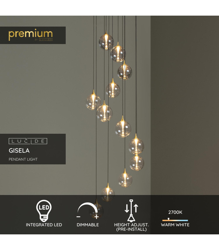 Premium Gisela Pendant light Ø61cm LED Dim. 2700K - Transparent-2
