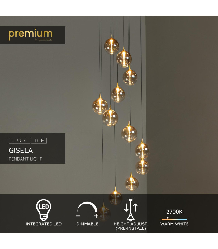 Premium Gisela Pendant light Ø61cm LED Dim. 2700K - Amber-2