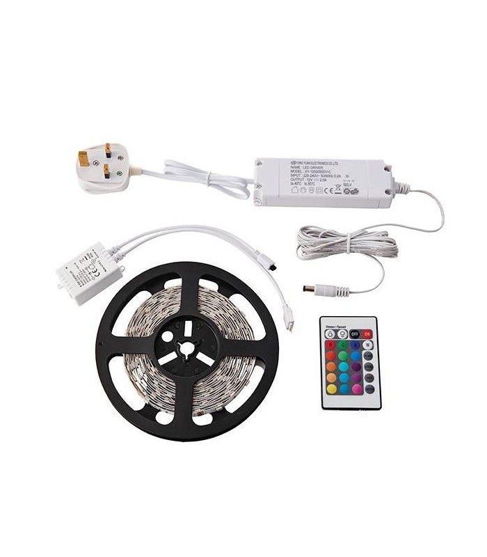Integrated LED RGB 5m Display Cabinet Light Kit White Polymer Film - 1