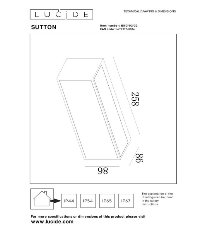 Sutton Wall light Outdoor- Solar - LED Dim. 2850K/3150K IP54 - Day/Night Sensor - Black-5