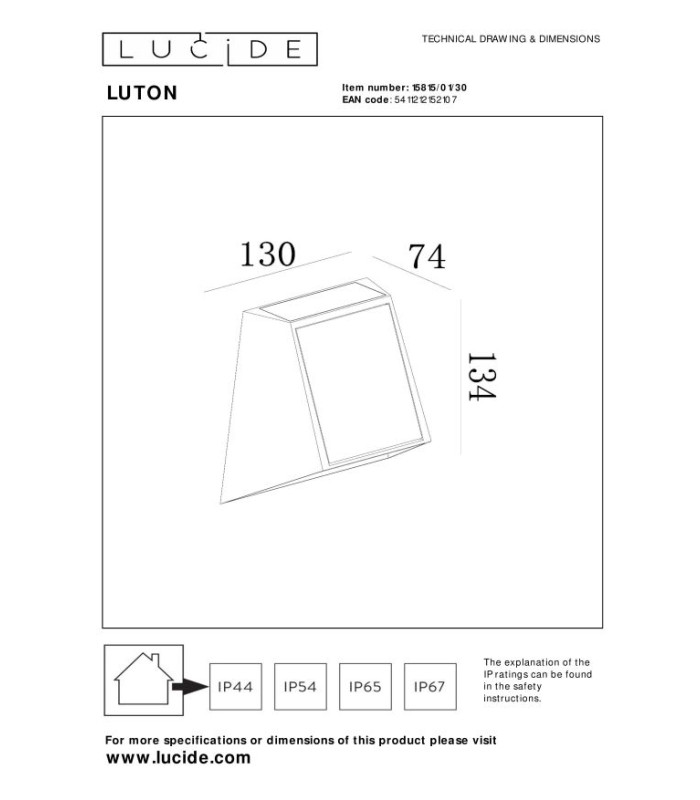 Luton Wall light Outdoor- Solar - LED Dim. 2850K/3150K IP54 - Day/Night Sensor - Black-6