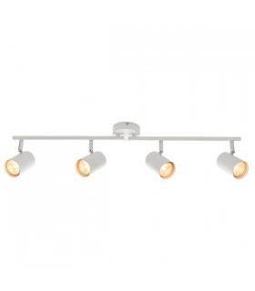 4 Light Spotlight Bar Matt White, Chrome Plate, GU10 - 1
