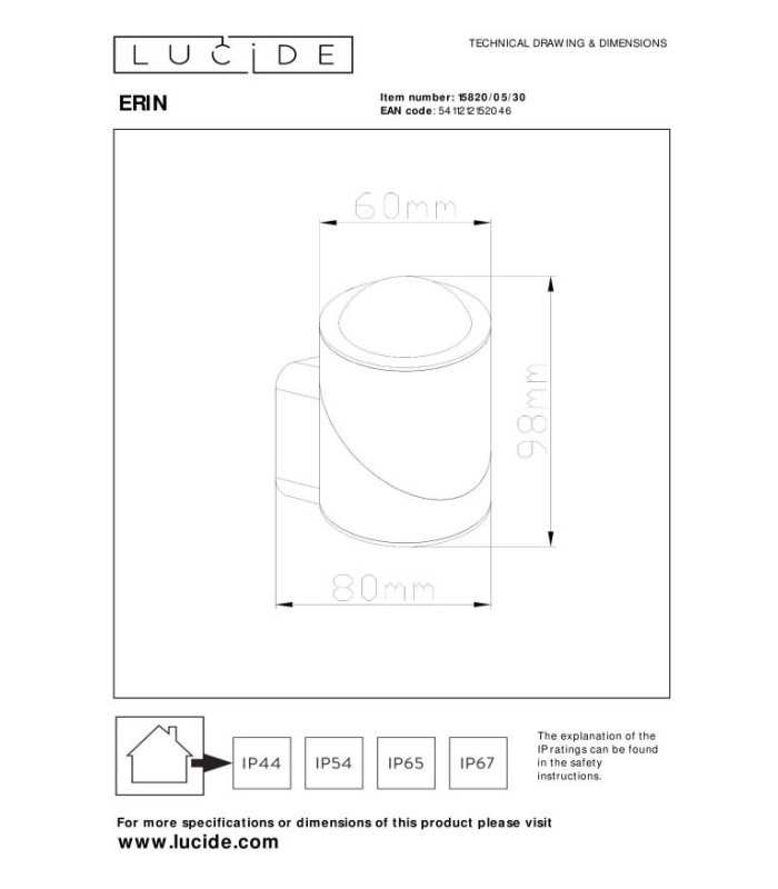 Erin Wall spotlight Wall light Outdoor - LED 2700K IP65 - Black-5