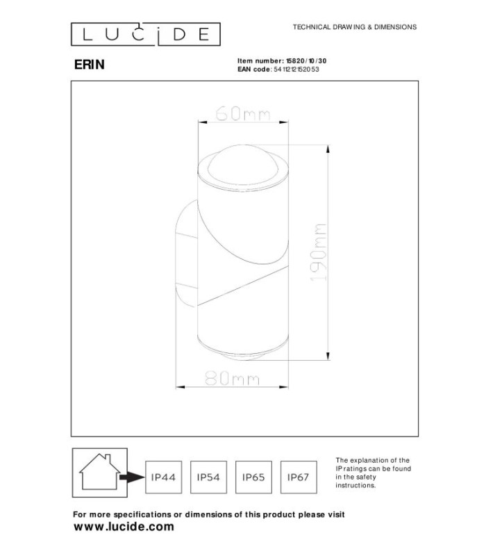 Erin Wall spotlight Wall light Outdoor - LED 2700K IP65 - Black-9