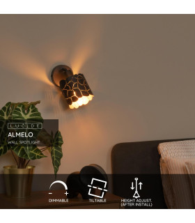 Almelo Wall spotlight Wall light Ø12cm 1xE14 - Black-2