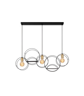 Circle Pendant light - 3xE27 - Black-1