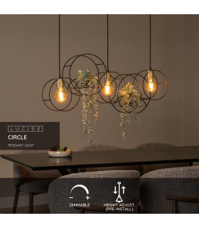 Circle Pendant light - 3xE27 - Black-2
