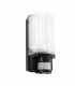 Integrated LED PIR 1 Light Outdoor Wall Light Frosted, Black IP44 - 1