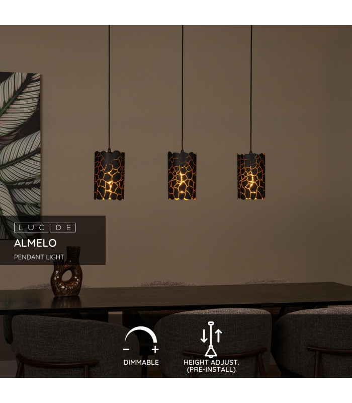 Almelo Pendant light - 3xE27 - Black-2