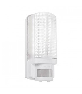 Integrated LED PIR 1 Light Outdoor Wall Light Frosted, Gloss White IP44 - 1