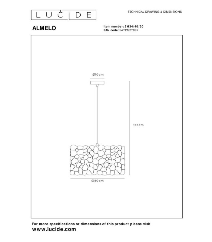 Almelo Pendant light Ø40cm 1xE27 - Black-10