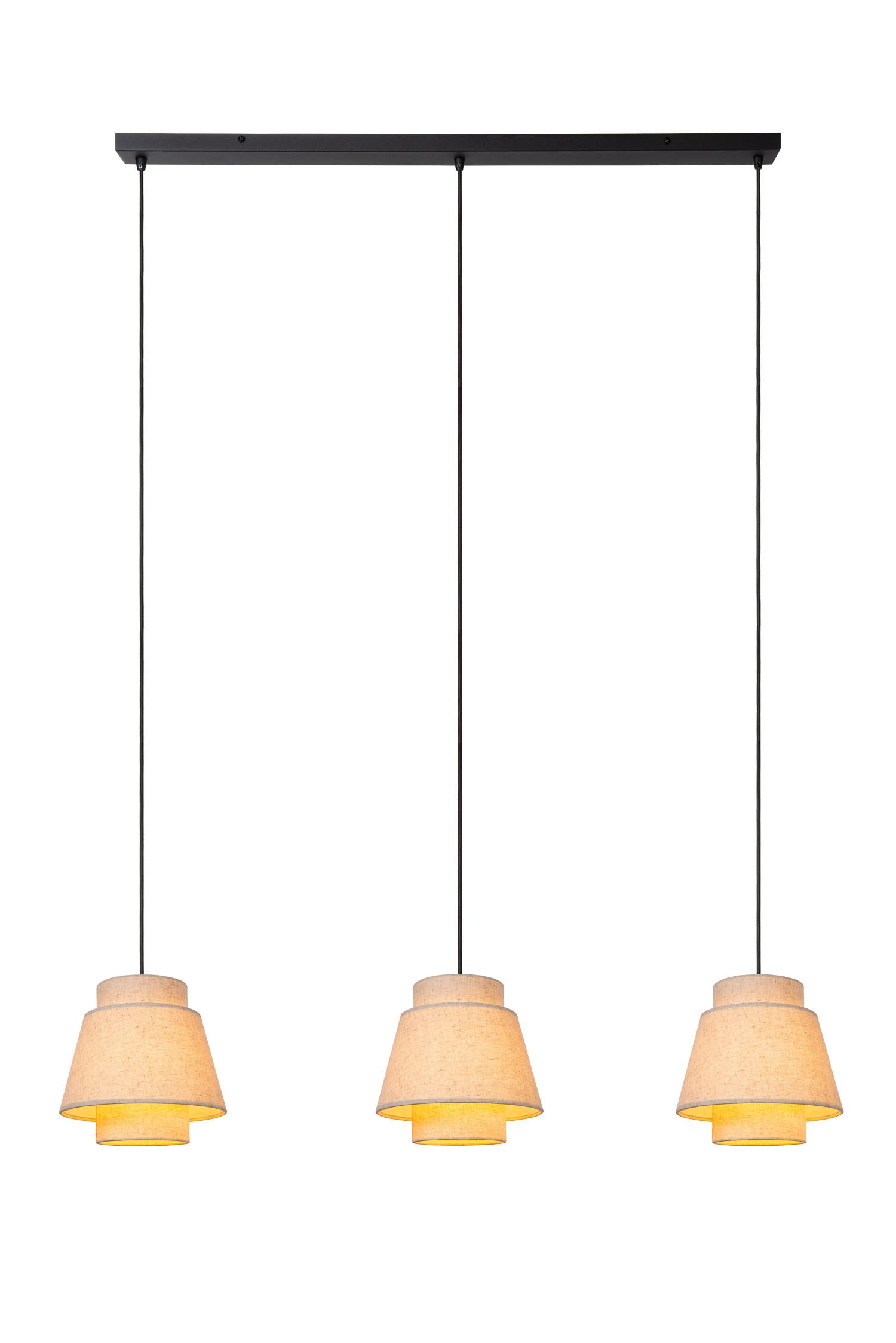 Lucide Tribute Pendant Light - Cream - 3xE27 - Fabric - H:150cm - Image 3