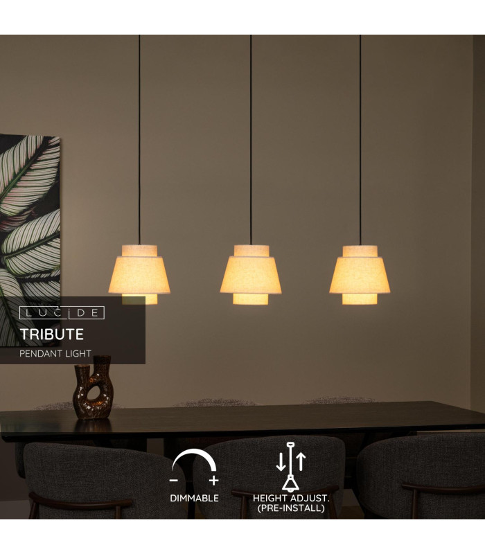 Tribute Pendant light - 3xE27 - Cream-2