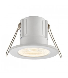 Fire Rated Integrated LED Bathroom Recessed Light Matt White, Acrylic IP65 - 1