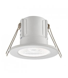 Fire Rated Integrated LED Bathroom Recessed Light Matt White, Acrylic IP65 - 1