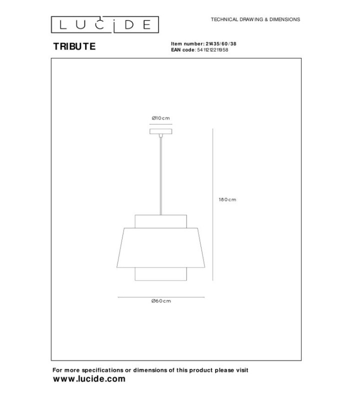 Tribute Pendant light Ø60cm 1xE27 - Cream-8