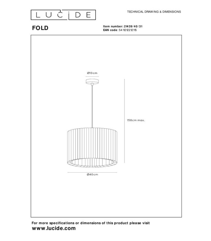 Fold Pendant light Ø40cm 1xE27 - White-9