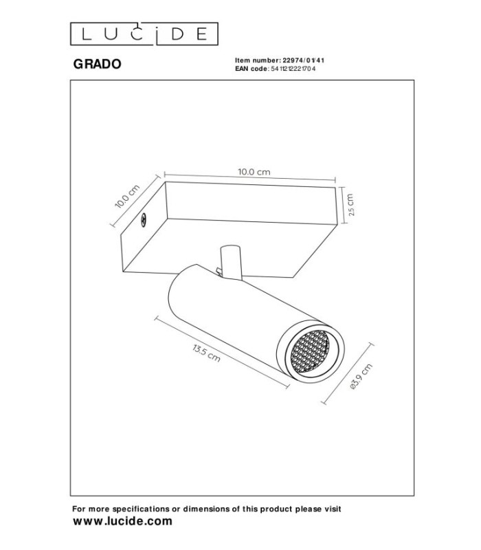 Grado Ceiling spotlight - 1xGU10 (MR11) - Taupe-4