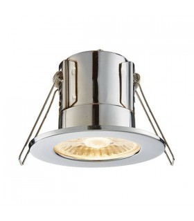 Fire Rated Integrated LED Bathroom Recessed Light Chrome Plate, Acrylic IP65 - 1