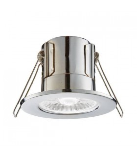 Fire Rated Integrated LED Bathroom Recessed Light Chrome Plate, Acrylic IP65 - 1