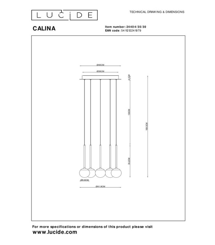 Premium Calina Pendant light Ø42cm LED Dim. 2700K - Black-9
