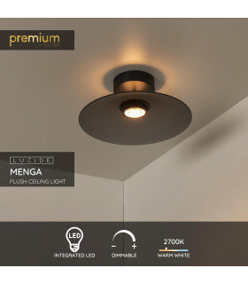 Premium Menga Flush ceiling light Ø40cm LED Dim. 2700K - Smoke Grey-2