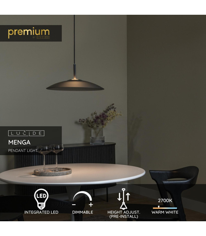 Premium Menga Pendant light Ø40cm LED Dim. 2700K - Smoke Grey-2