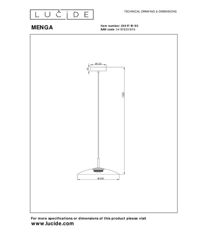 Premium Menga Pendant light Ø40cm LED Dim. 2700K - Smoke Grey-10
