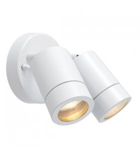 2 Light Outdoor Spotlight Gloss White, Glass IP44, GU10 - 1