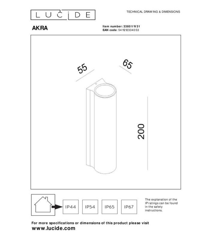 Akra Wall light Outdoor - LED 2700K IP54 - White-4