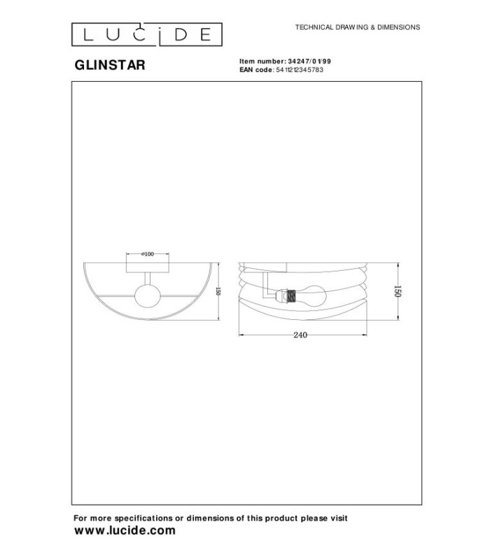 Glinstar Wall light - 1xE27 - Multi-Colour-7
