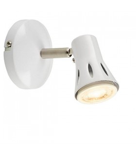 1 Light Spotlight Gloss White, Satin Chrome Plate, GU10 - 1