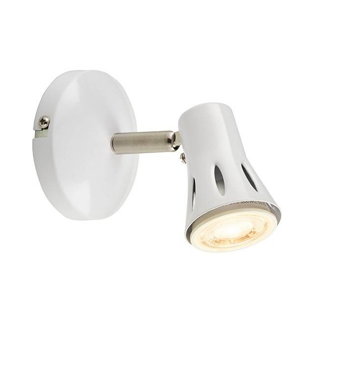 1 Light Spotlight Gloss White, Satin Chrome Plate, GU10 - 1
