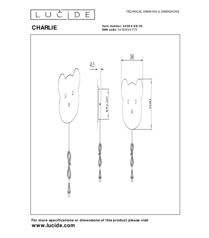 Charlie Wall light Children - LED Dim. 2700K - Blue-7